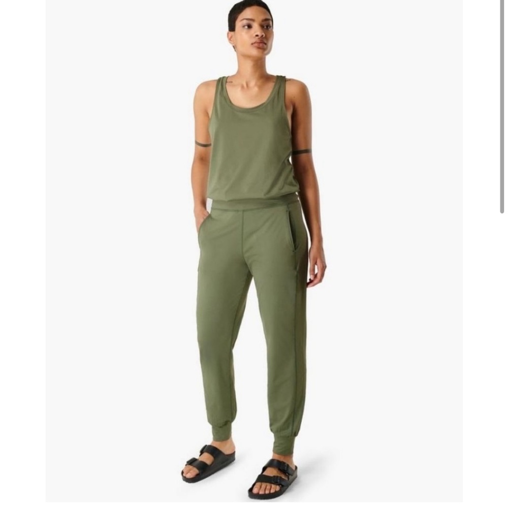 Sweaty Betty Heath Green Gary Sleeveless Jumpsuit NWT